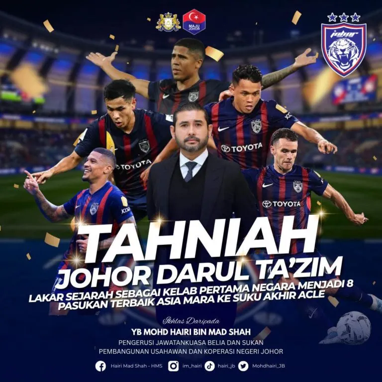 JDT Cipta Sejarah di ACLE, AFC Sahkan Tiada Isu Status Pemain