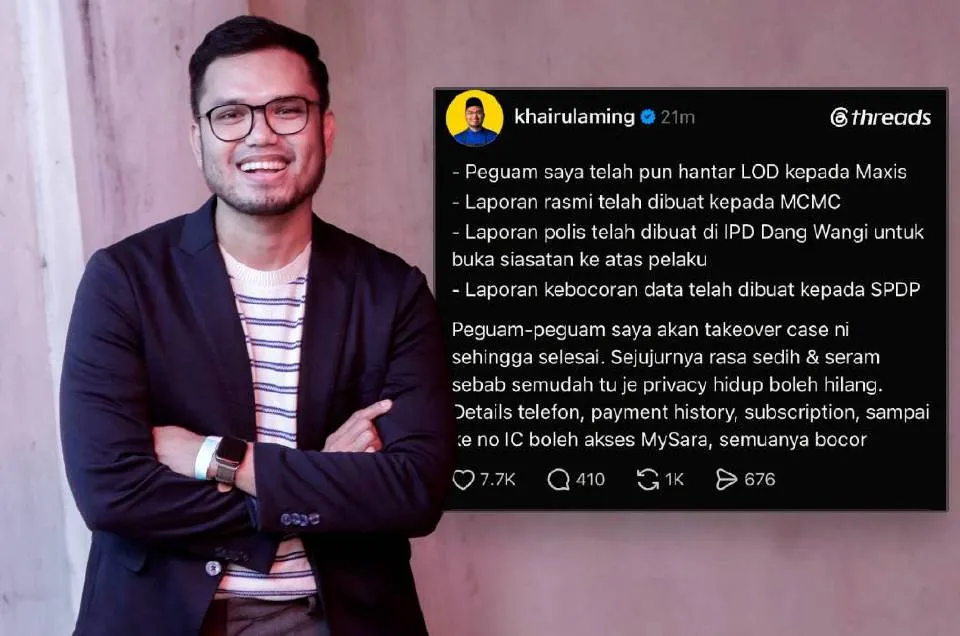 Isu Kebocoran Maklumat Peribadi Khairul Aming, Peguam Hantar LOD