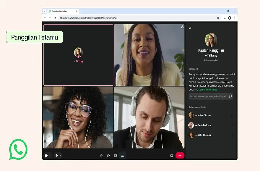 Anda Kini Boleh Sertai Panggilan Tetamu WhatsApp Tanpa Akaun & Had Masa