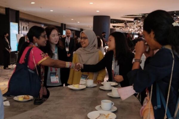 Ooi Win Wen and Shahira Jamaluddin meet other Young Leaders Programme delegates at the International Conference of Cohesive Societies, September 7, 2022.