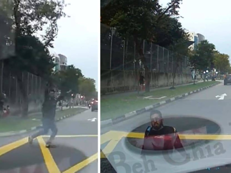 Polis Singapura menyiasat lelaki yang dilihat dalam video tular berlari ke laluan kereta dan jatuh tanpa dilanggar