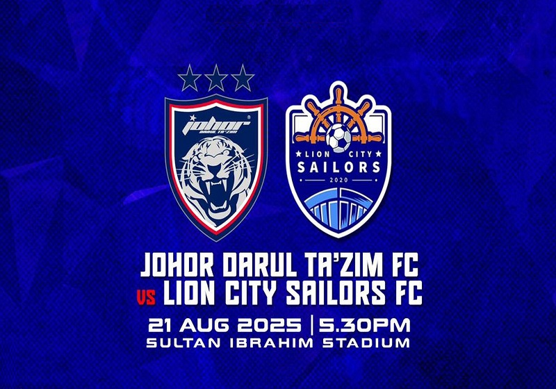 Info Lengkap Siaran Langsung Piala Shopee 2025/26 JDT vs Lion City Sailors