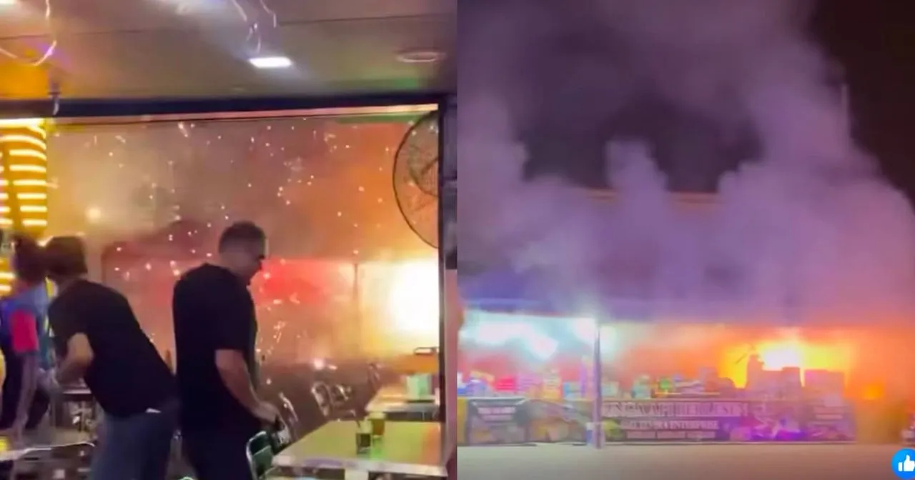 Pakat Lari Gerai Mercun Terbakar di Nibong Tebal