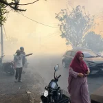 asap tebal kebakaran